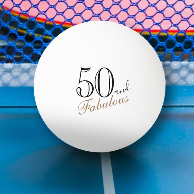Balle De Ping Pong 50 et fabuleux élégant script 50e anniversaire (Créateur téléchargé)