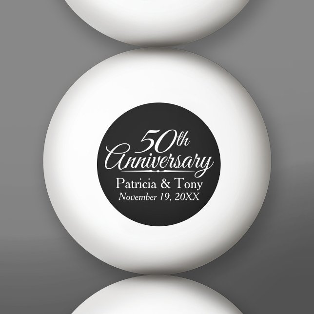 Balle De Ping Pong 50e anniversaire de Mariage d'or Personnalisé (Custom Ping Pong Balls)