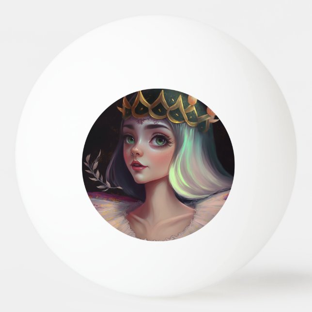 Balle De Ping Pong Adorable Grande Reine aux yeux (Devant)