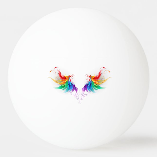 Balle De Ping Pong Ailes fluffy arc-en-ciel (Devant)