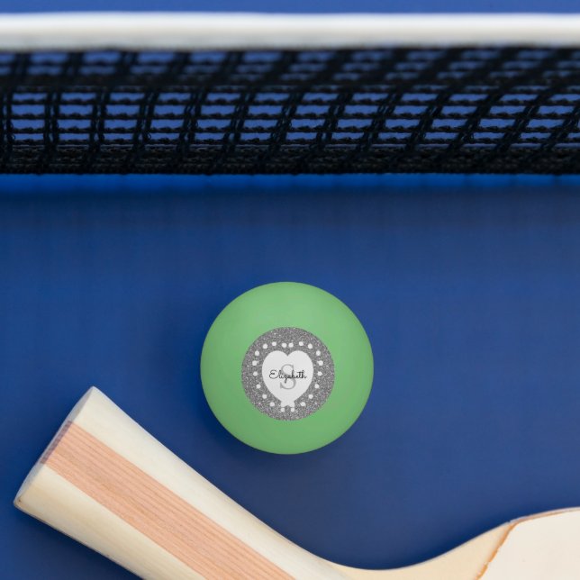 Balle De Ping Pong Ajouter Un Nom Monogramme Parties scintillant Arge (Tableau)