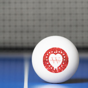 Balle De Ping Pong Ajouter Un Nom Monogramme Parties scintillant Cora