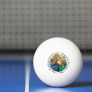 Balle De Ping Pong Ajoutez votre propre photo de couple 35e anniversa