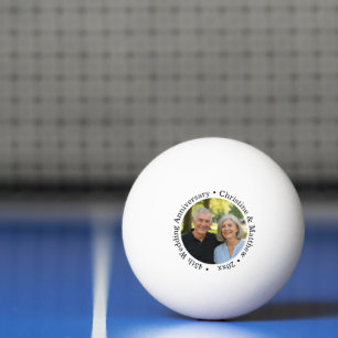 Balle De Ping Pong Ajoutez votre propre photo de couple 45e anniversa