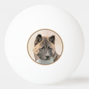Balle De Ping Pong Akita Peinture - Cute Original Chien Art