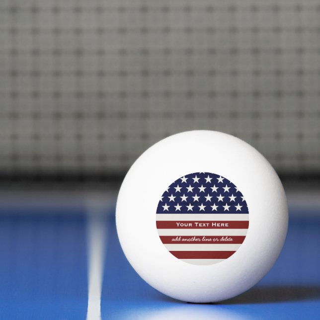 Balle De Ping Pong American USA Flag Patriotic July 4th Custom (Filet)