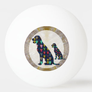 Balle De Ping Pong Anim d'animal familier de chien de Labrador de