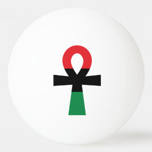 Balle De Ping Pong Ankh rouge, noir et vert