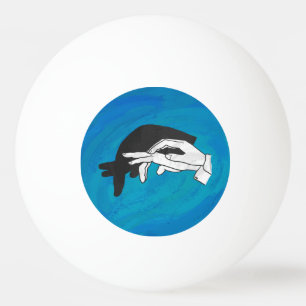 Balle De Ping Pong Anteille Ombre Sur Bleu