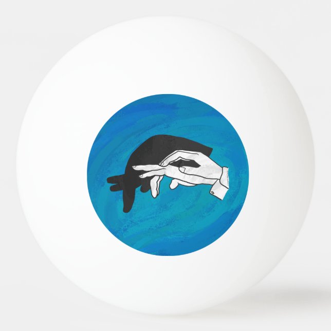 Balle De Ping Pong Anteille Ombre Sur Bleu (Dos)