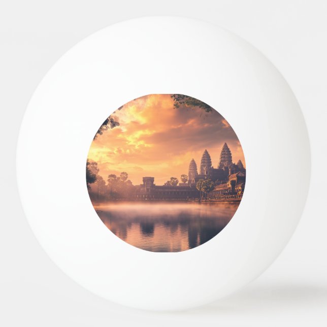 Balle De Ping Pong Aquarelle Angkor Vat (Devant)