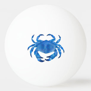 Balle De Ping Pong Aquarelle de crabe bleu