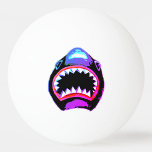 Balle De Ping Pong Aquarelle de requin rose violet illustration