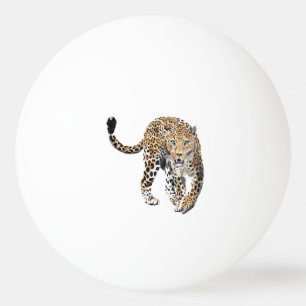 Balle De Ping Pong aquarelle léopard jungle chat animal peint vert