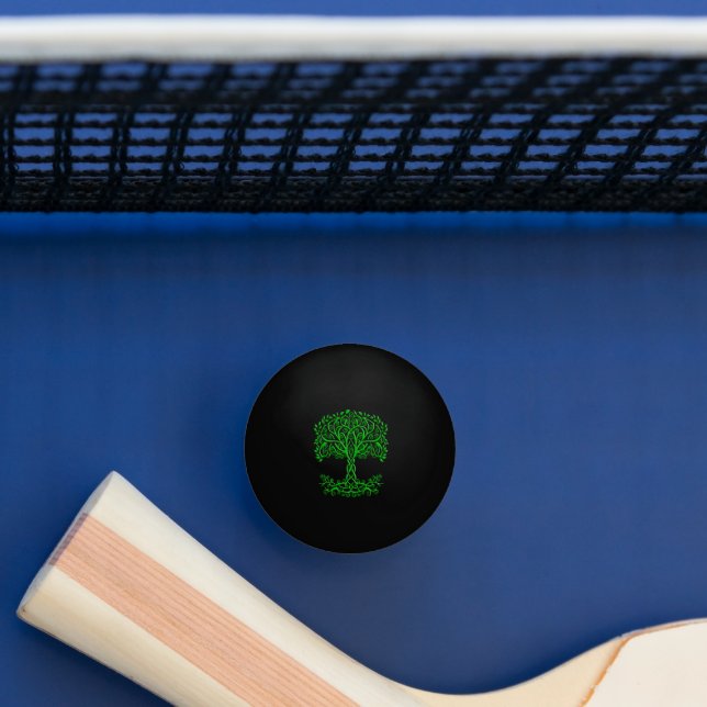 Balle De Ping Pong Arbre Celtique Vert De Vie (Tableau)