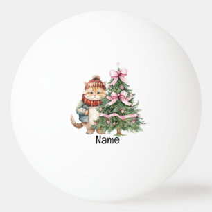 Balle De Ping Pong Arbre de Noël et chat Père Noël pour le joueur