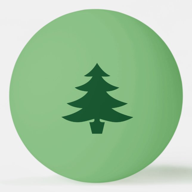 Balle De Ping Pong Arbre de Noël vert forme sur vert (Devant)