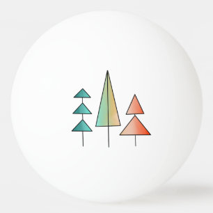 Balle De Ping Pong arbres arc-en-ciel modernes du milieu du siècle ro