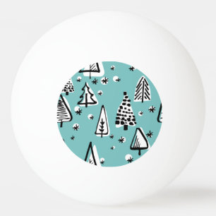 Balle De Ping Pong Arbres de Noël scandinaves : graphismes vintages.