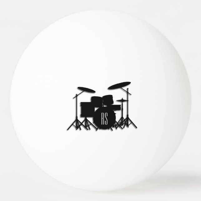 Balle De Ping Pong Argent de l'ensemble à tambour monogramme (Devant)