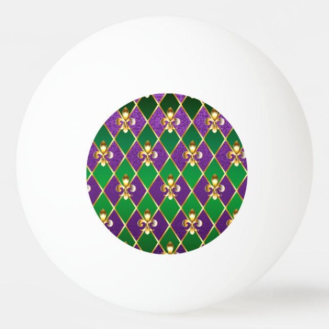 Balle De Ping Pong Arrière - plan de bijoux Mardi Gras (Devant)