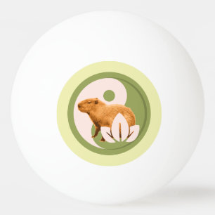 Balle De Ping Pong Art de la nature paisible du capybara Zen Yin Yang