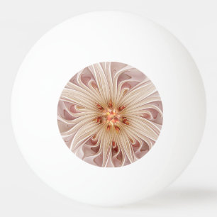 Balle De Ping Pong Art fractal de fleurs pastel moderne abstrait pêch