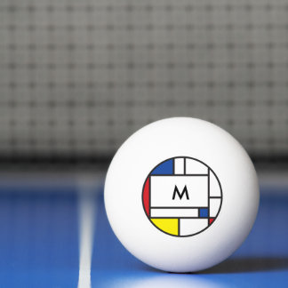 Balle De Ping Pong Art Moderne Géométrique Minimaliste De Stijl Mondr
