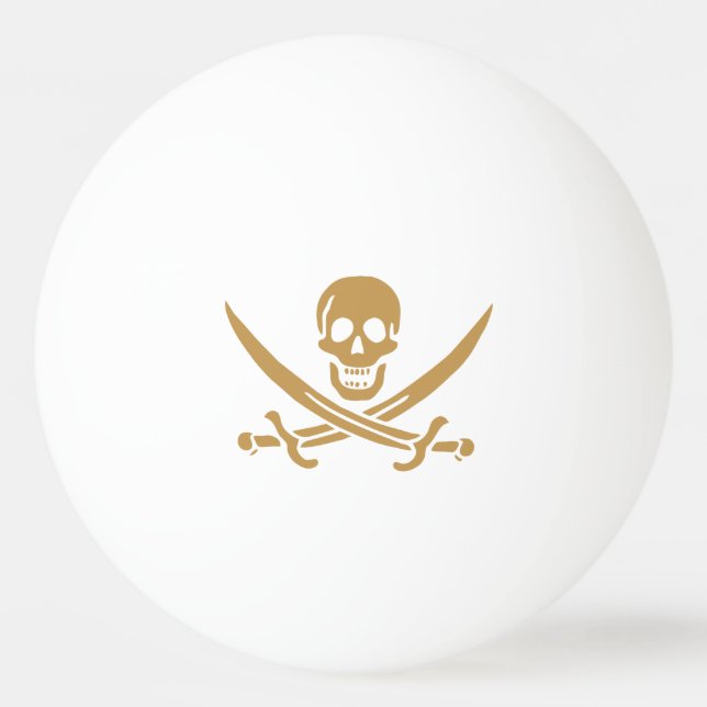 Balle De Ping Pong Aztec Gold Crâne et cutlass Pirate Calico Jack (Devant)