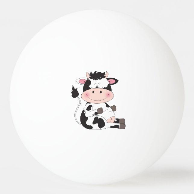 Balle De Ping Pong Bande dessinée mignonne de vache à bébé (Devant)