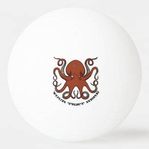 Balle De Ping Pong Bande dessinée rouge féroce de tentacules de