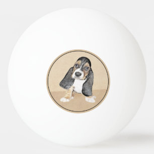 Balle De Ping Pong Basset Hound Peinture Chiot - Art Chien original