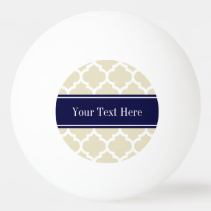 Balle De Ping Pong Beige Wha Marocain #5 Marine Nom bleu Monogramme