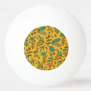 Balle De Ping Pong Berries sur branches, motif naturel sans soudure.