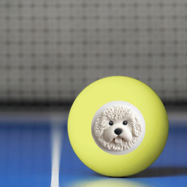 Balle De Ping Pong Bichon Frise Dog 3D inspiré (Filet)