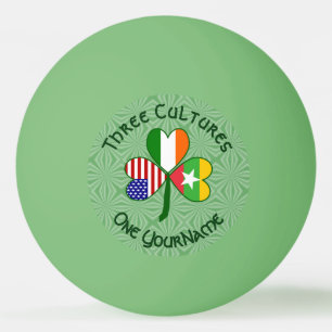 Balle De Ping Pong Birman Myanmar Irish American Flags Nom du Shamroc