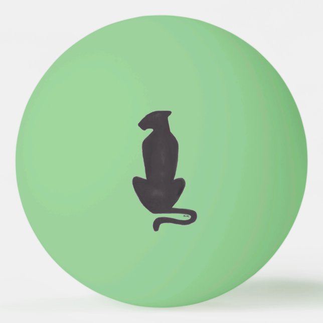 Balle De Ping Pong Black Cat Silhouette 1étoile gris brillant balle d (Devant)