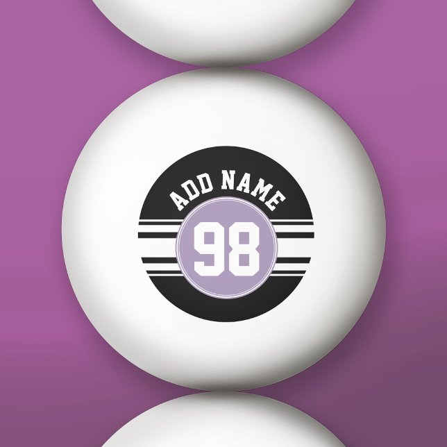 Balle De Ping Pong Black & Lavender Sports Jersey Nom personnalisé Nu (Custom Ping Pong Balls)
