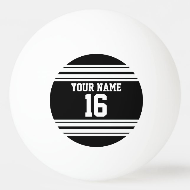 Balle De Ping Pong Black White Team (Devant)