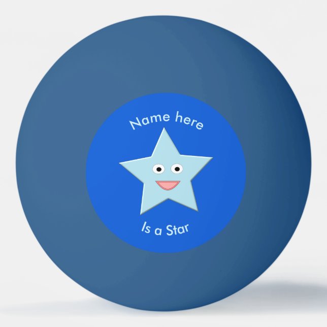 Balle De Ping Pong Bleu clair Celebration Star Custom Ping Pong Ball (Devant)