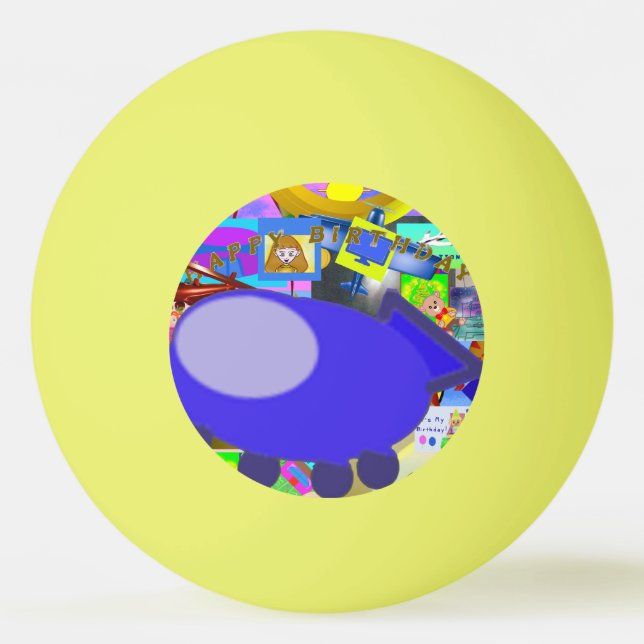Balle De Ping Pong Bleu vaisseau spatial Popcorn Anime Ping Pong Ball (Devant)