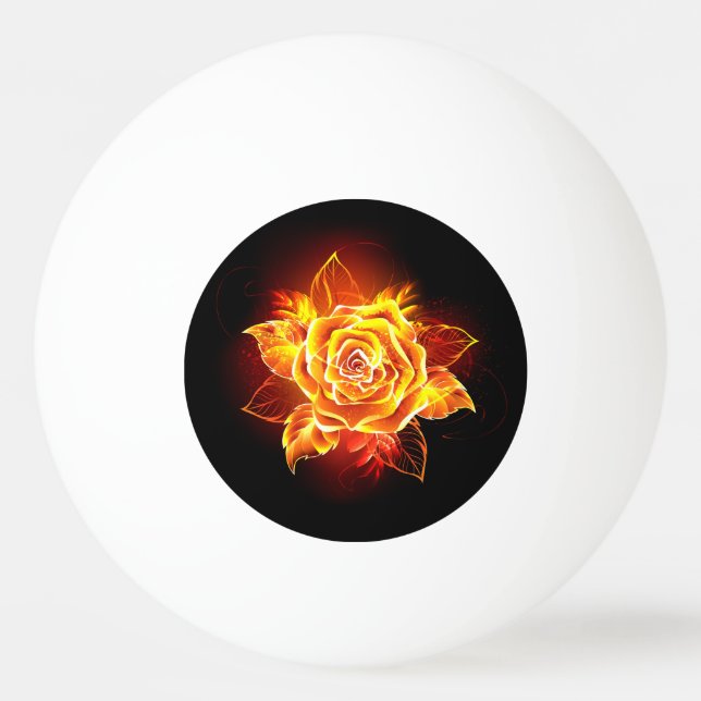 Balle De Ping Pong Blooming Fire Rose (Devant)