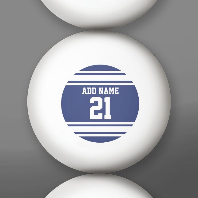 Balle De Ping Pong Blue White Sports Jersey Nom personnalisé Numéro (Custom Ping Pong Balls)