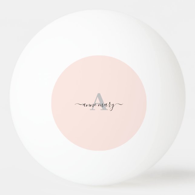 Balle De Ping Pong Blush rose Personnalisé Nom Monogramme Cadeau Favo (Devant)