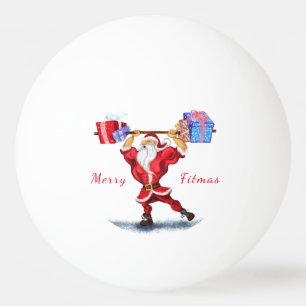 Balle De Ping Pong Bodybuilder Santa Claus avec cadeaux de Noël - Amu