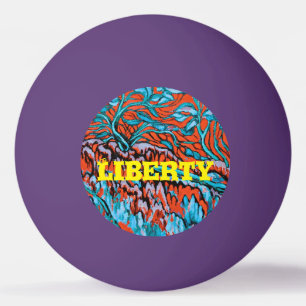 Balle De Ping Pong Bois colorés rouges et bleus