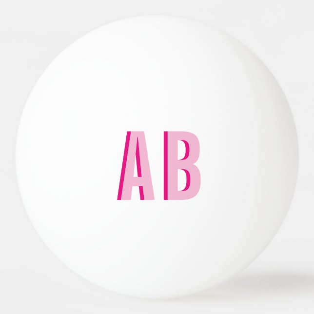 Balle De Ping Pong Bold Stacked Pink 2 Letter Monogram (Devant)