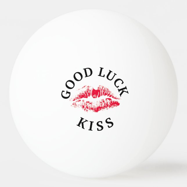 Balle De Ping Pong Bonne chance Kiss Red Lips Valentines Jour (Devant)