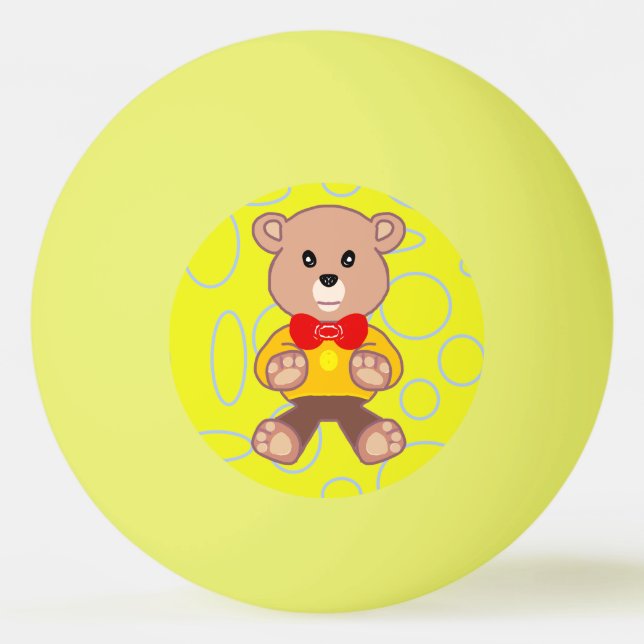 Balle De Ping Pong Boule de ping géométrique Jaune Ours En Tedouk (Devant)