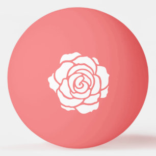Balle De Ping Pong Boule de ping-pong de rose blanc